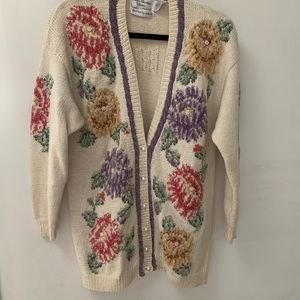 Vintage Marisa Christina classic floral knit sweater Large